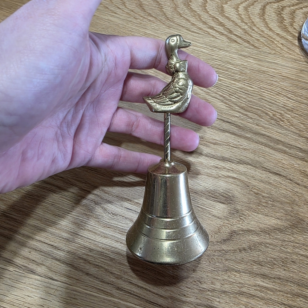 Gold Duck Figurine Bell